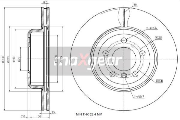 MAXGEAR Bremsscheibe