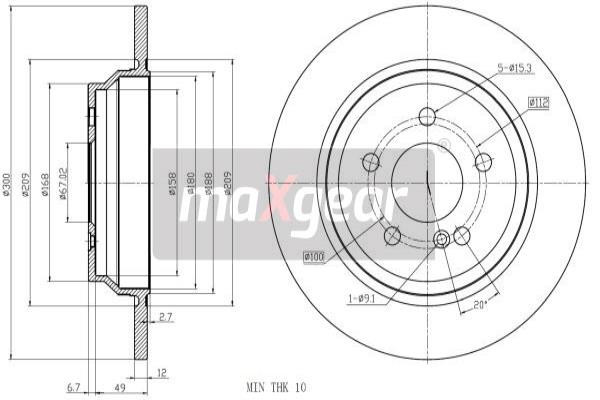 MAXGEAR Bremsscheibe