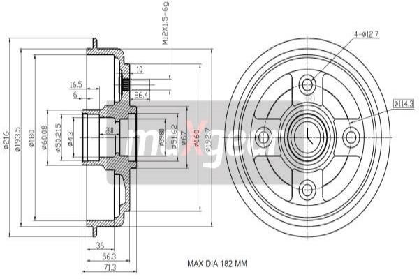 MAXGEAR Bremstrommel