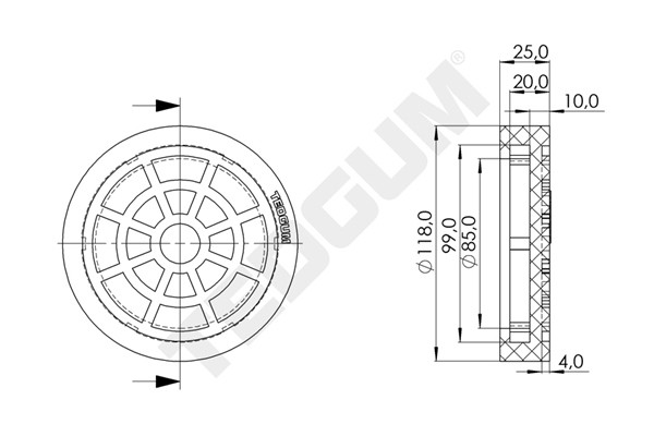 TEDGUM Auflagenteller, Rangierheber