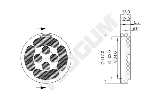TEDGUM Auflagenteller, Rangierheber