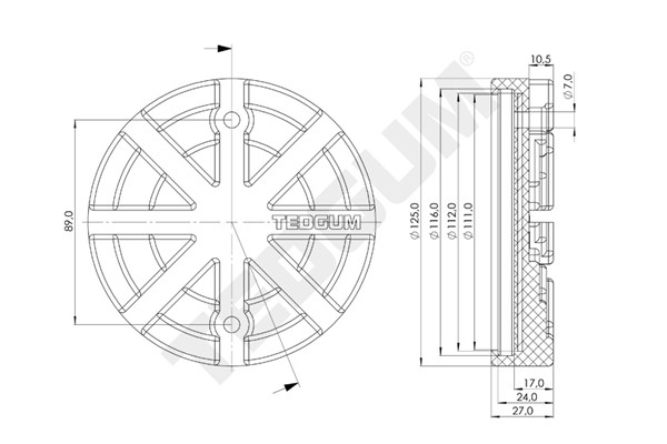 TEDGUM Auflagenteller, Rangierheber