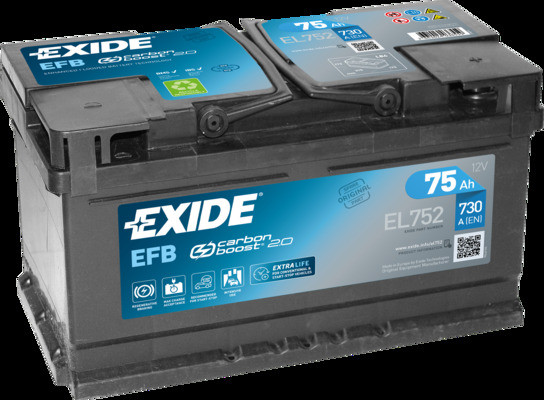 EXIDE EL752 - Starterbatterie - EFB 75Ah 730 A 12 V - AutoTeile-Online.at