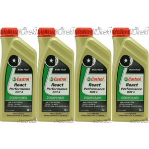 Castrol React Performance DOT 4 Bremsflüssigkeit 4x 1l = 4 Liter