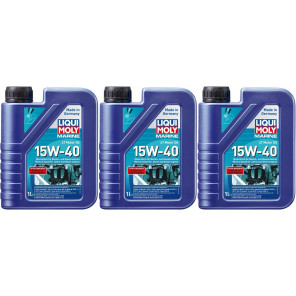 Liqui Moly 25015 Marine 4T Motor Oil 15W-40 3x 1l = 3 Liter