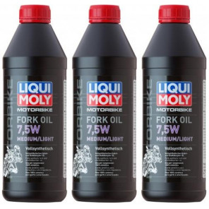 Liqui Moly 2719 Motorbike Fork Oil 7,5W medium/light Gabelöl 3x 1l = 3 Liter